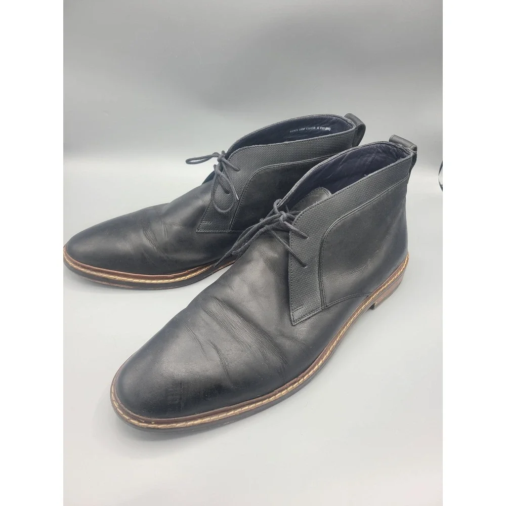 Cole Haan Men's‎ Cambridge Chukka Black Leather boots size 14